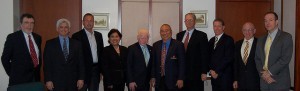 (From L to R) Mr. Derick Botha, VP Sales and Marketing of MOTECH, Mr. James Worden, CEO of Solectria Renewable (Solren), Commercial Counselor Maria Roseni "Nini" M. Alvero, Ambassador Jose L. Cuisia Jr., Mr. Winston Mendoza, Chairman/CEO of Mendoza Lim Solar LLC., Mr. Warren Seehuus, VP, Global Operations of Lim Solar LLC., Mr. Scott Bowden, Director for Business Development of Solectria Renewable (Solren), Mr. Lawrence Rosenthal, Managing Director of ProESCO Group LLC, and Mr. Henri Du Pont, Chief Technical Officer of ProESCO Group LLC.