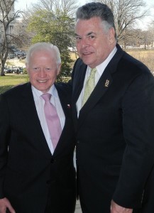 Ambassador Jose L. Cuisia, Jr. with Republican Rep. Pter King of New York, Chairman of the House Committee on Homeland Security. (Philippine Embassy Photo by Ariel Penaranda)