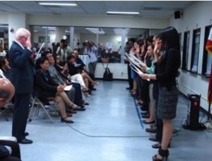 Photo above shows Ambassador Jose L. Cuisia, Jr. inducting officers of the newly organized youth organization “We Are One Filipino” in Los Angeles. (www.philippineconsulatela.org)