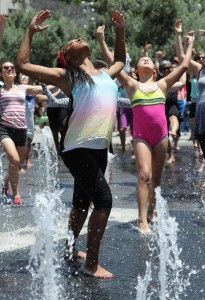Thousands danced together in the fountain for National Dance Day at downtown Los Angeles’ Grand Park, home to the West coast’s flagship celebration. Park visitors joined "So You Think You Can Dance’s" Nigel Lythgoe, Adam Shankman, Napoleon and Tabitha Dumo and other popular dance celebrities as part of a nationwide grassroots initiative that promotes the joy and benefits of dance for everyone. 7/27/2013Los Angeles California, photos courtesy The Music Center