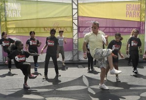 Adam Shankman welcomes the crowd for National Dance Day at downtown Los Angeles’ Grand Park, home to the West coast’s flagship celebration. Park visitors joined "So You Think You Can Dance’s" Nigel Lythgoe, Adam Shankman, Napoleon and Tabitha Dumo and other popular dance celebrities as part of a nationwide grassroots initiative that promotes the joy and benefits of dance for everyone. 7/27/2013Los Angeles California, photos courtesy The Music Center