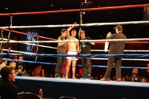 Ed Abasolo wins the WCK Muay Thai Super Welterweight title at the WCK Full Rules Muay Thai Hot Summer Fights at the Pechanga Resort & Casino Grand Ball Room on August 24, 2013.