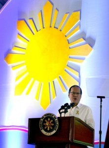 President Benigno S. Aquino III while delivering his speech during the Federation of Filipino-Chinese Chambers of Commerce and Industry, Inc. (FFCCCII) joint celebration of the 116th Philippine Independence Day & 13th Filipino-Chinese Friendship Day at the Tent City of The Manila Hotel in Rizal Park, Manila City on Tuesday (June 10).