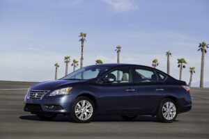 2015 Nissan Sentra: Nissan Sentra’s exterior design is elegant, modern and refined, reflecting a “professional” character targeted at upwardly bound buyers who aspire to drive something more premium than some of the other designs in the segment. It adopts Nissan’s bold signature trapezoid-shaped grille and large wraparound headlights with standard LED accents. In the rear, LED taillights are also standard, which complement the sophisticated styling.