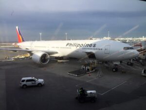 Philippine Airlines Flight 127 preparing to depart from Terminal One of the John F. Kennedy International Airport in New York. (Philippine Embassy Photo by Emil Fernandez)