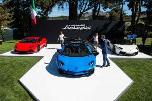Lamborghini revealed its 750 bhp Aventador LP 750-4 Superveloce Roadster in Pebble Beach. ©Lamborghini