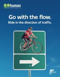 Southern California Association of Governments reminds people to share the road for safety, be aware and choose alternate forms of commuting with a new campaign. (Photo courtesy of gohumansocal.org)