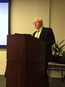 Ambassador Jose L. Cuisia, Jr. delivers his keynote address during the Doing Business with the Philippines Forum held at the World Trade Center Kansas City on 28 September 2015. (Photo courtesy of http://www.philippineembassy-usa.org/)