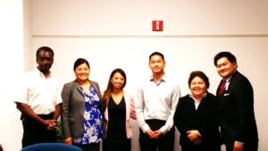 PABA meets with LBUSD Board of Education leaders (8-5-2015). From left to right: Dr. Felton Williams, LBUSD Board of Education President; Citadelle Priagula, PABA President-elect; Hildegarde Aguinaldo, PABA Chair of the Board; Robert Tagorda, Director of LBUSD’s Office of Equity, Access, and College & Career Readiness; Christine Gonong, PABA President; and Ireneo Reus III, PABA Governor.