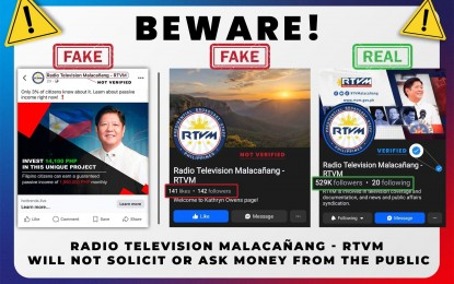 Public warned vs. fake RTVM account soliciting online investments
