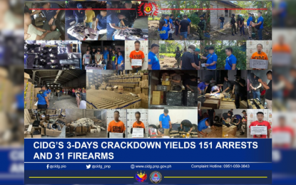 At least 150 nabbed, 31 firearms seized in 3-day nationwide ops