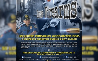 Caraga police seize 55 loose firearms in 5-day ops