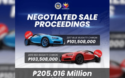 BOC: 2 forfeited Bugatti Chiron cars sold for P205M