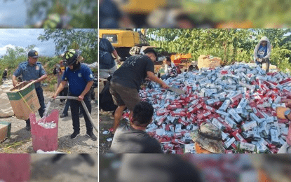 Maritime cops destroy P8.9-M smuggled cigarettes in Negros